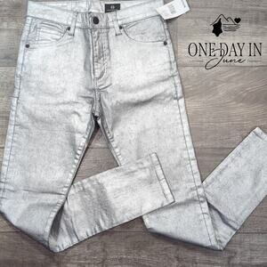 AG Adriano Goldschmied Coated Denim Straight Leg Jeans Size 27 (4)